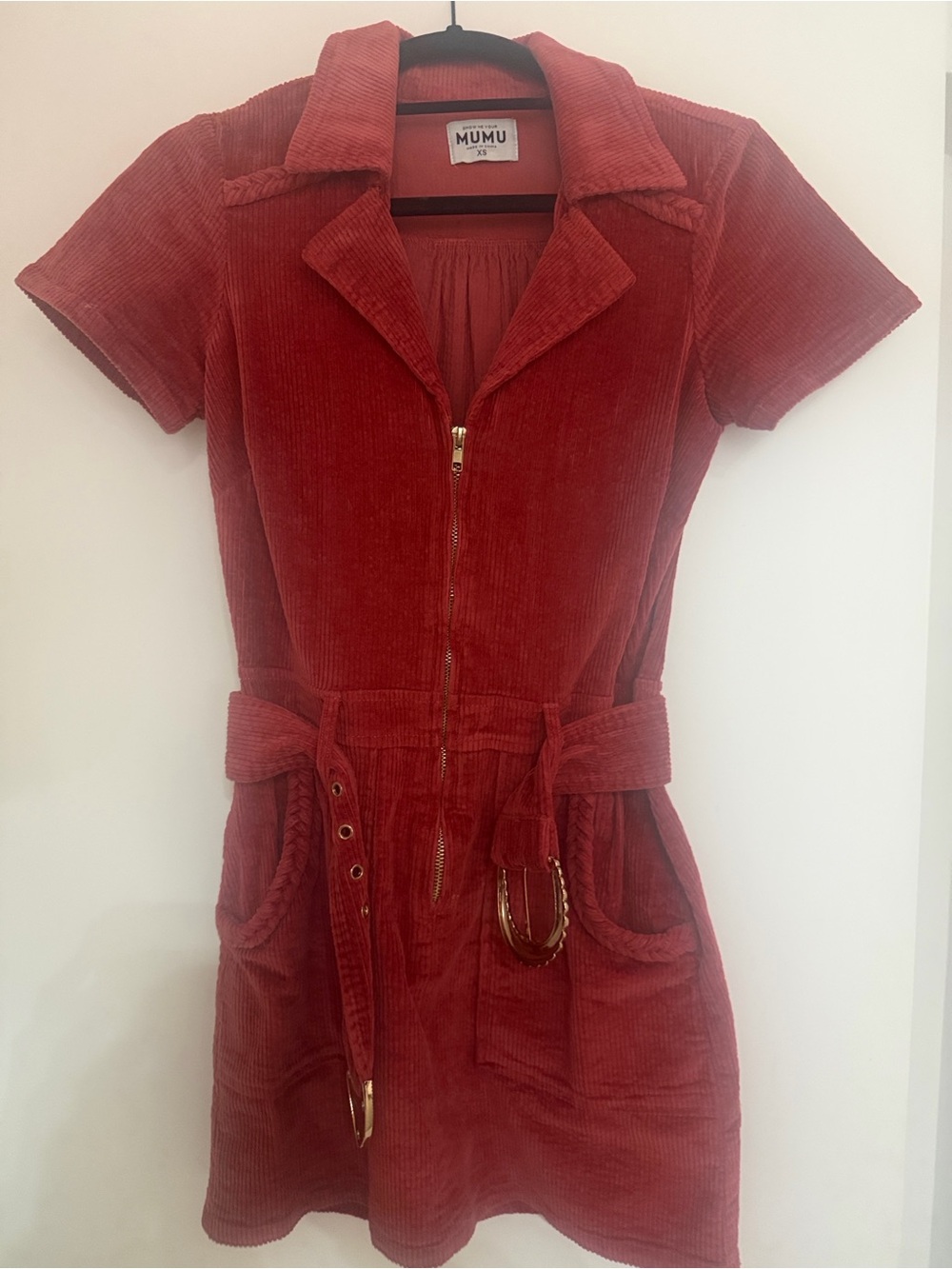 Show Me Your MuMu red Corduroy Dress